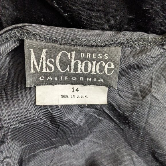 Ms Choice California Black Crushed Velvet Geometric Jacket Dress - 14 - Picture 14 of 16